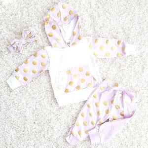 Baby Girls Lavender & Gold Hoodie Set 12-18M